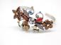 Preview: Twisted Flowers Bangle in brown/multi (antique silver) Konplott
